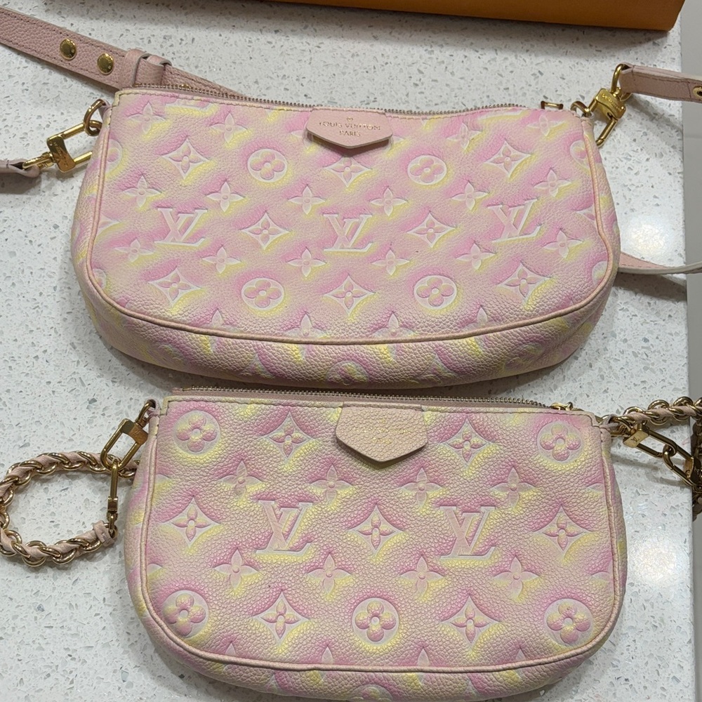Louis Vuitton Pastel Pink and Yellow Shoulder Bag